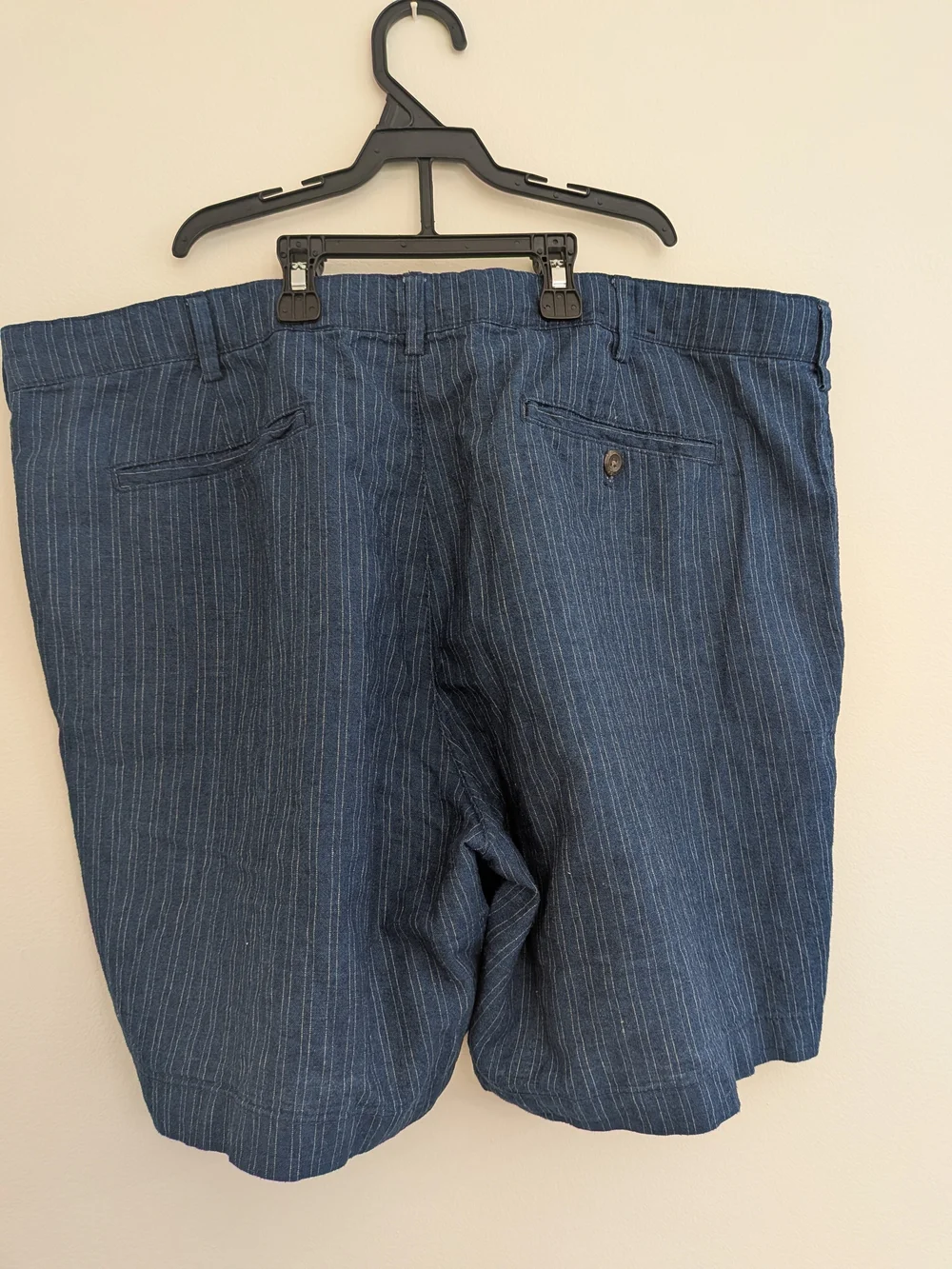 Banana Republic Blue Pinstripe Flat Front Shorts
